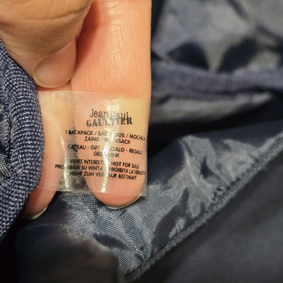 Jean Paul Gaultier Canvas Navy White Medium Backpack With Adjustable Strap - Picture 13 of 16